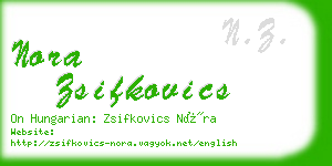 nora zsifkovics business card